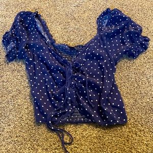 American eagle lace up blouse